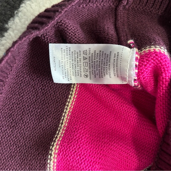 Ann Taylor Burgundy and Pink Knit Top Half Sleeve - Picture 5 of 11